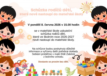 Schůzka rodičů nově nastupujících dětí