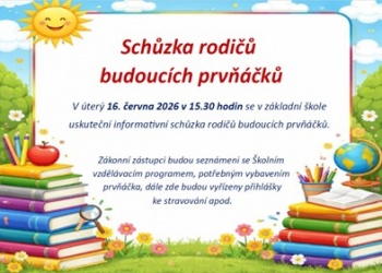 Schůzka rodičů budoucíh prvňáčků v ZŠ